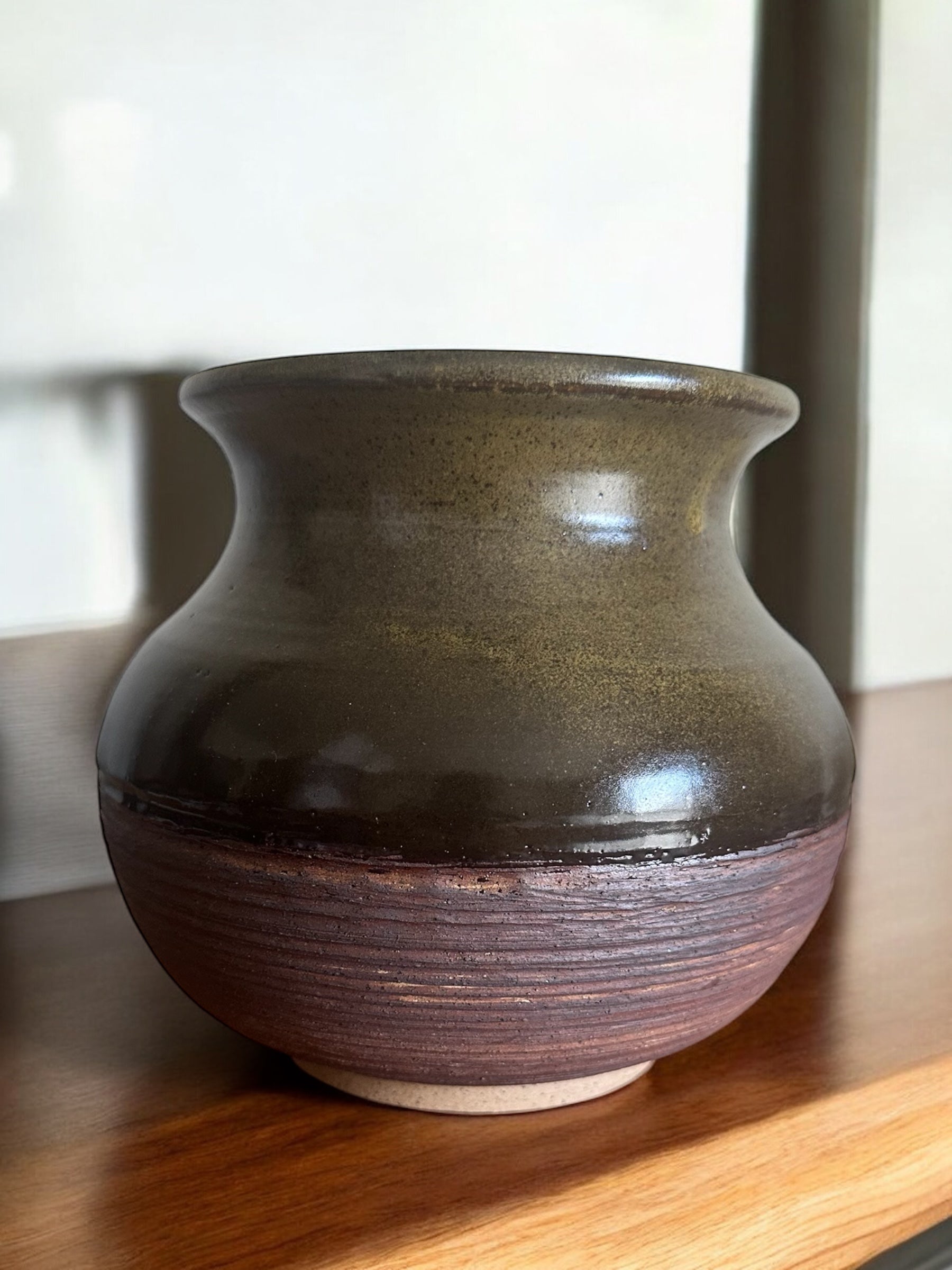 Cache Pot with Faux Basket Bottom