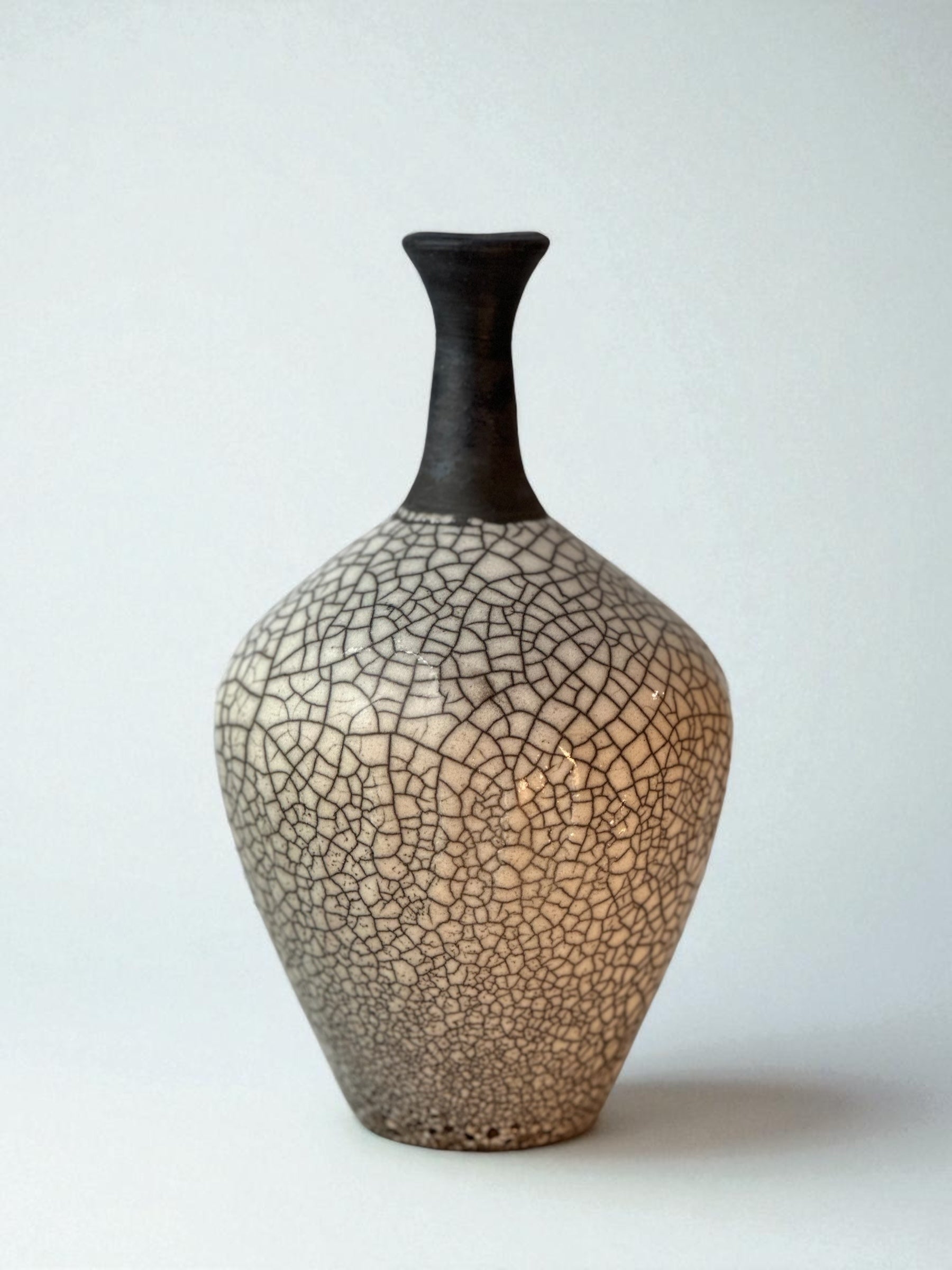 Raku Crackle Glaze Vase