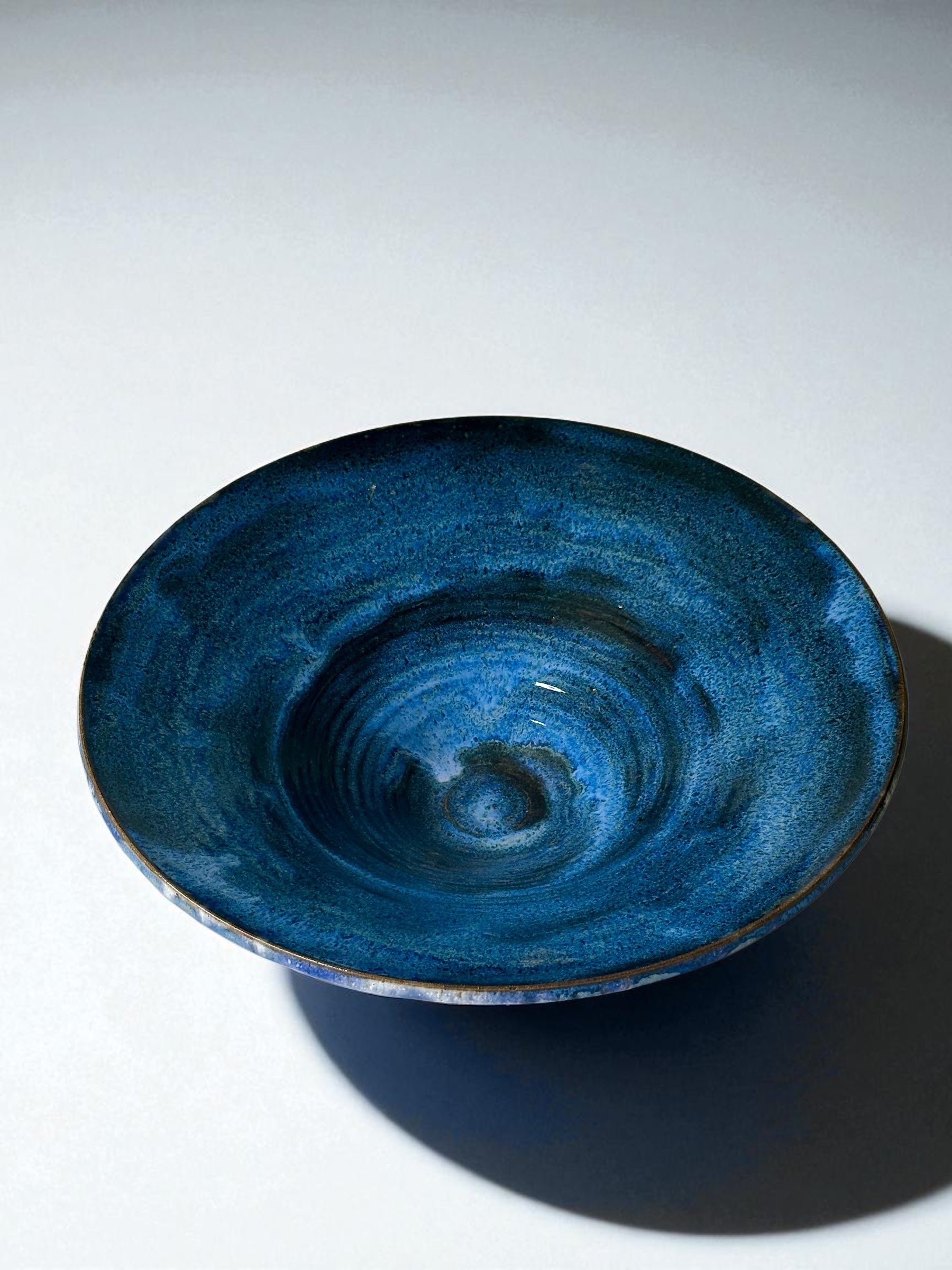 Blue Pottery Fruit Bowl
