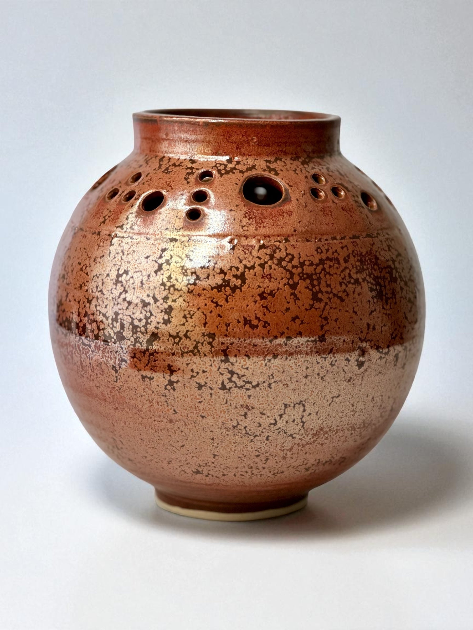 Burnt Umber Pottery Globe Vase