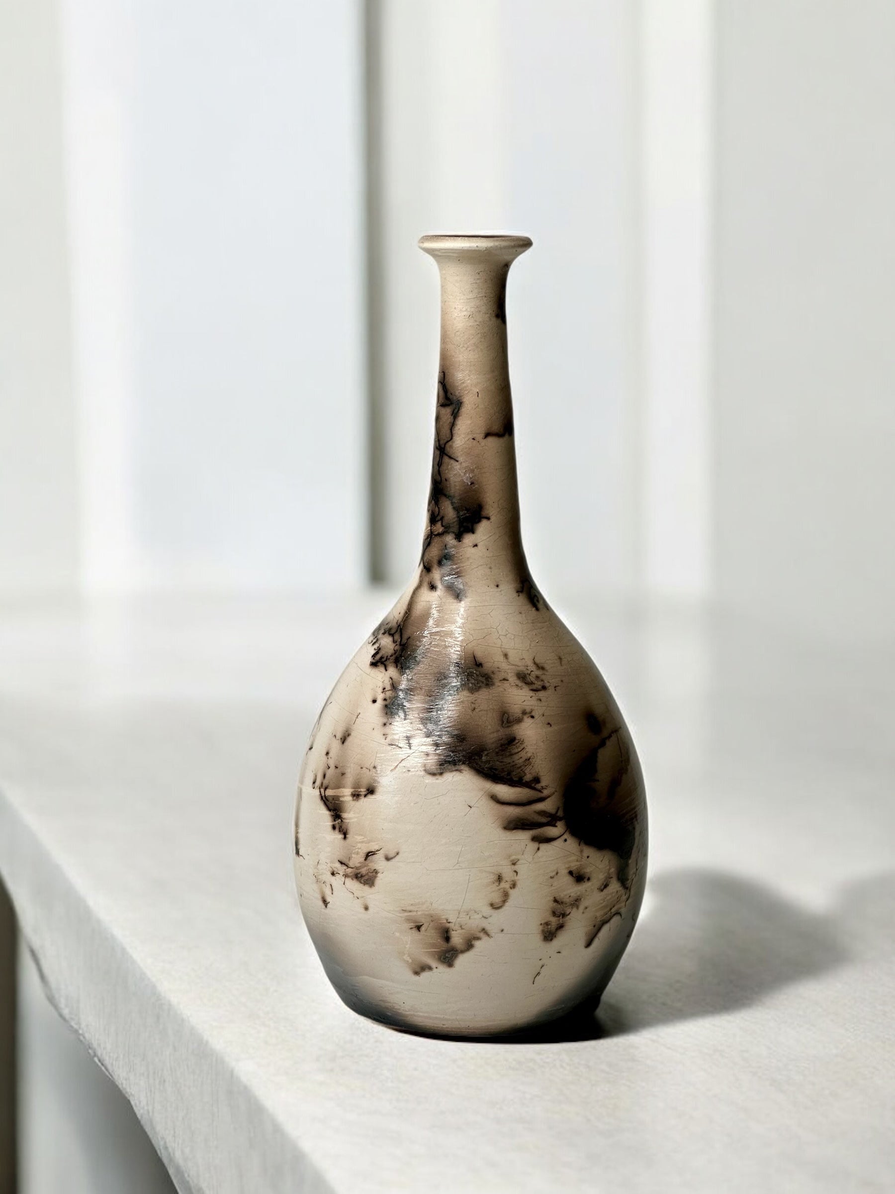 Raku Horsehair Vase