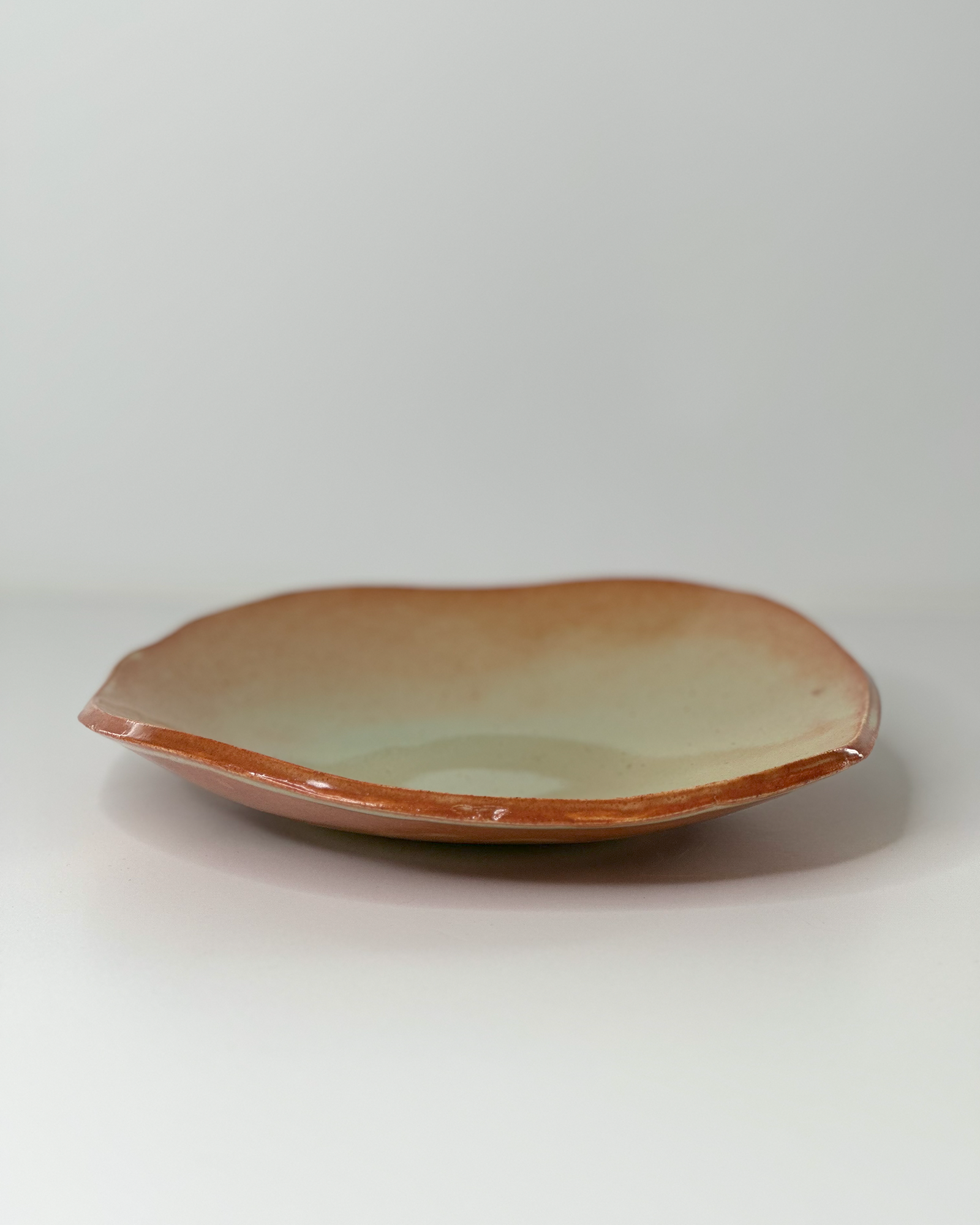 Handbuilt Green and Ochre Square Platter