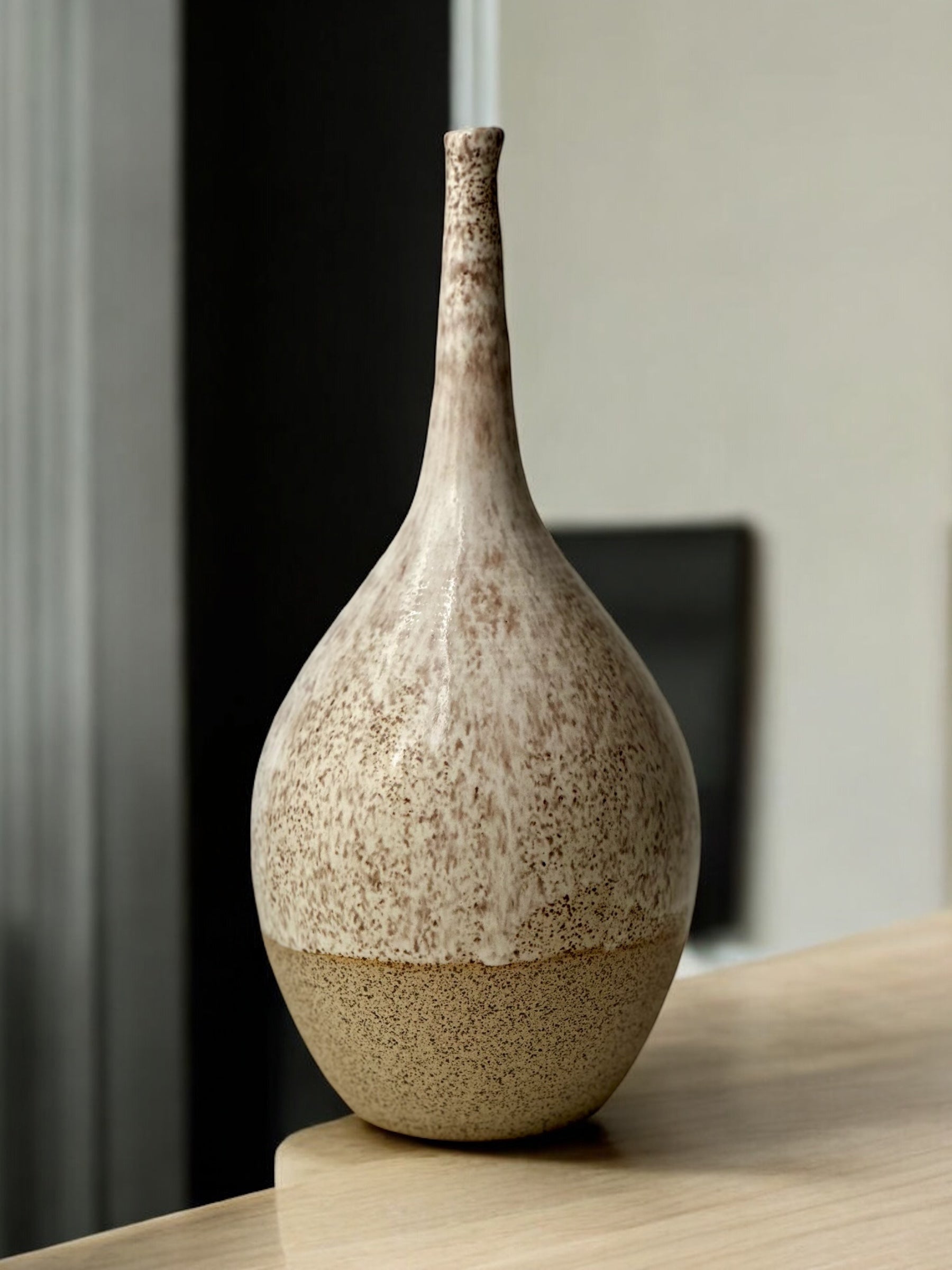 Tan Teardrop Vase