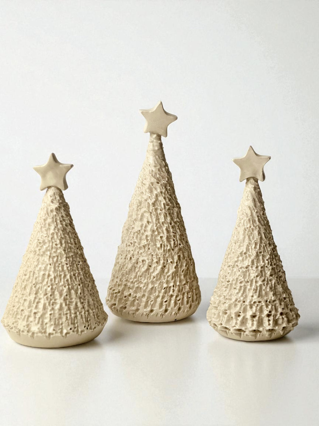 Star Topped Christmas Trees - Set of 3