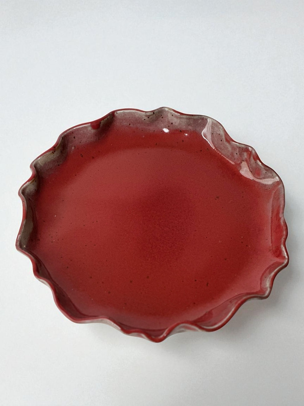 Handbuilt Garnet Red Pie Plate