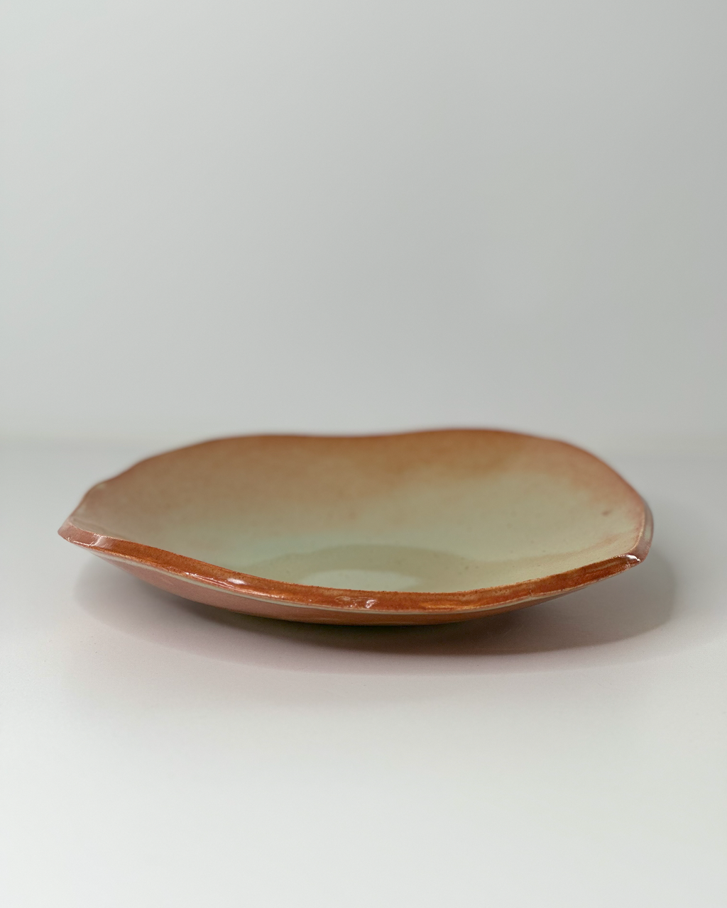 Handbuilt Green and Ochre Square Platter