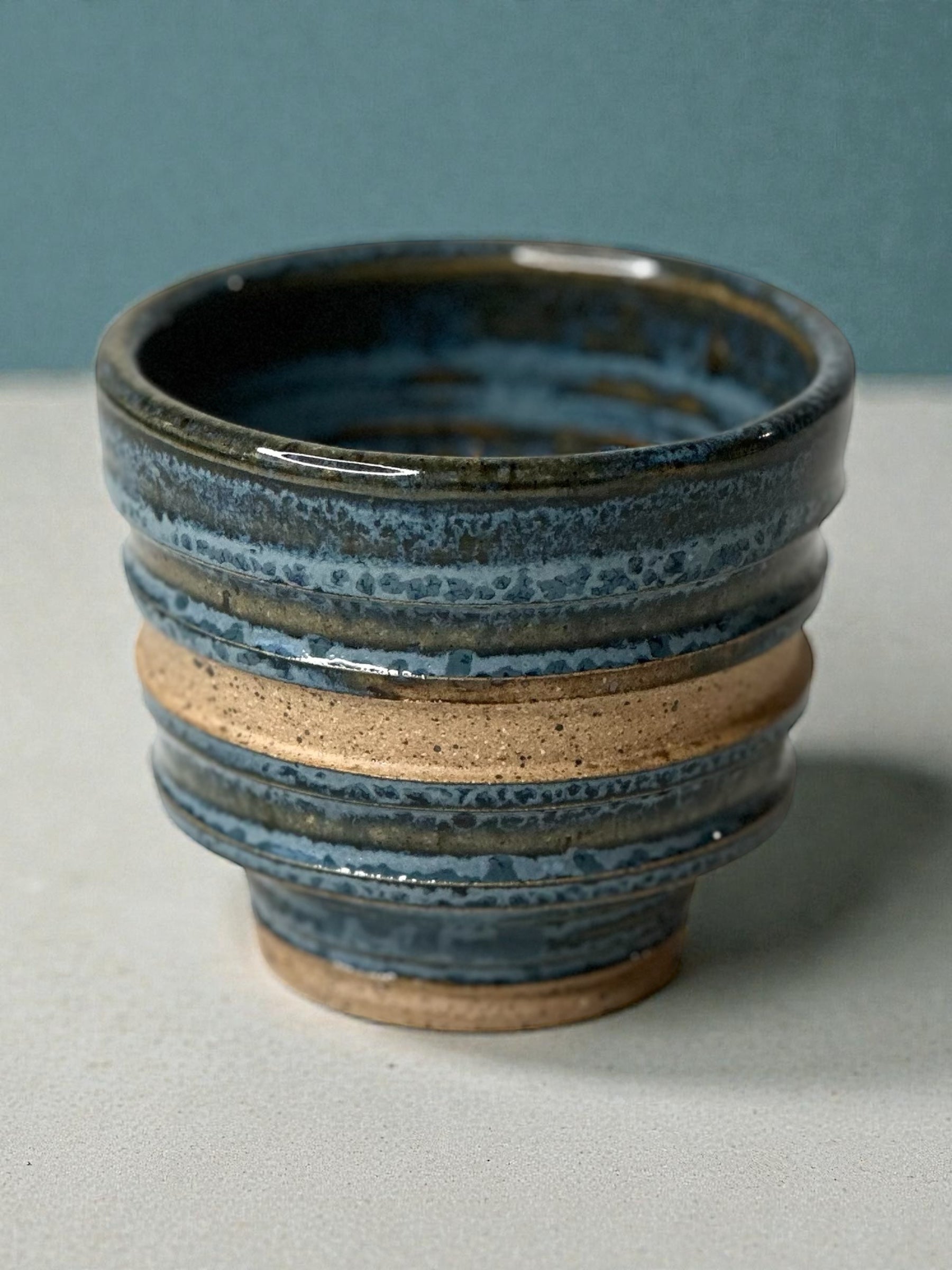 Blue Sculpted Whiskey Cup